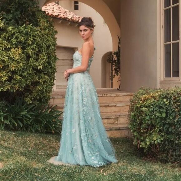 MAC DUGGAL 11177 Green Embellished Bow One Shoulder A Line Gown - Picture 5 of 16